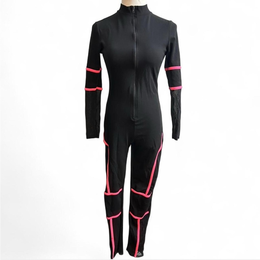 Cherry Mellow Black and Pink Women's Jumpsuit size L/XL
